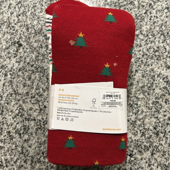 Gymboree Tights 2 Pack sz 6-8 - Picture 3 of 4